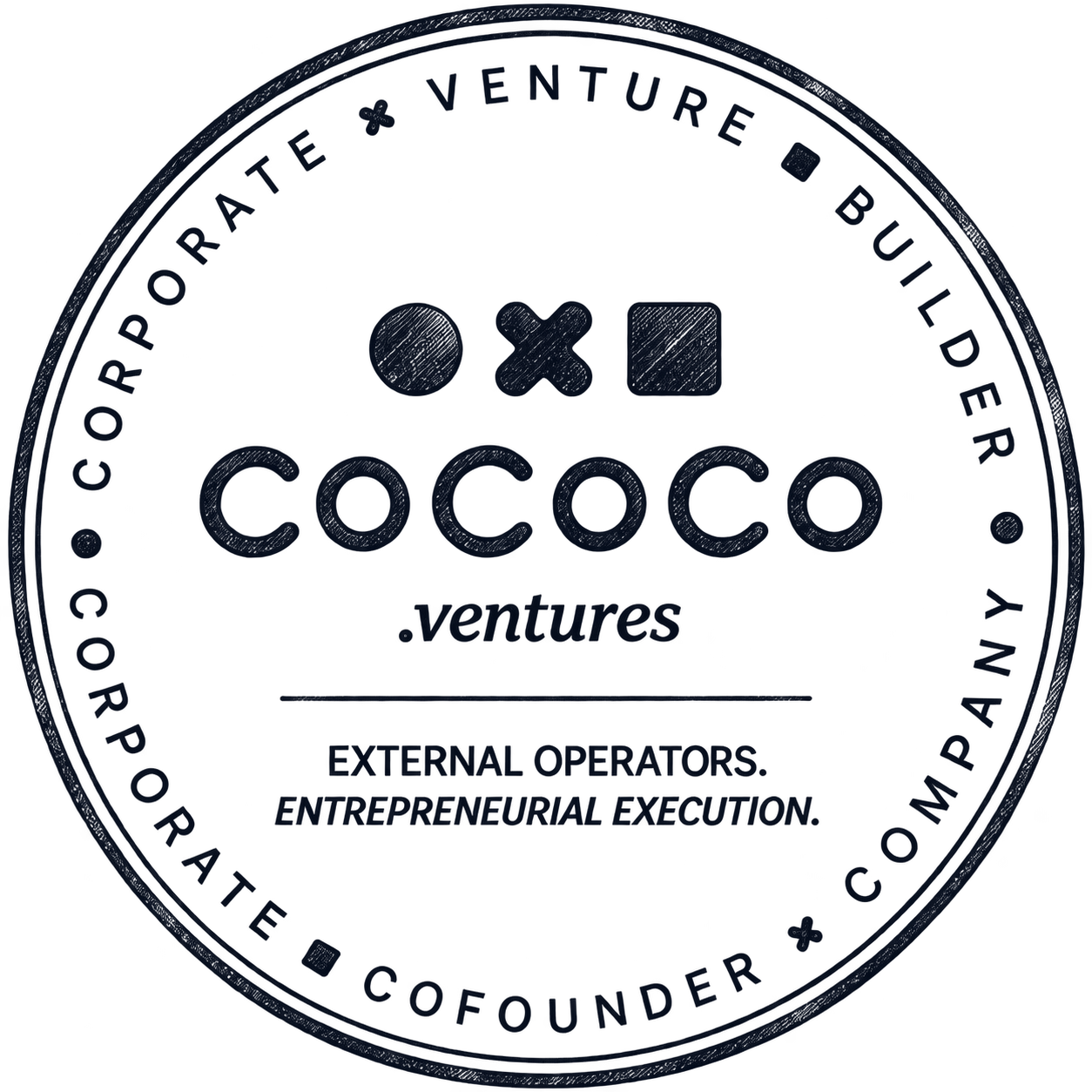 Sello CoCoCo Ventures: Corporate Venture Builder. Corporate, Cofounder, Company. External operators, entrepreneurial execution.